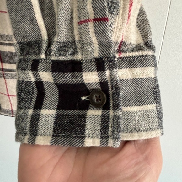 Roots plaid button down soft flannel shirt 100% Cotton size L - Picture 7 of 16